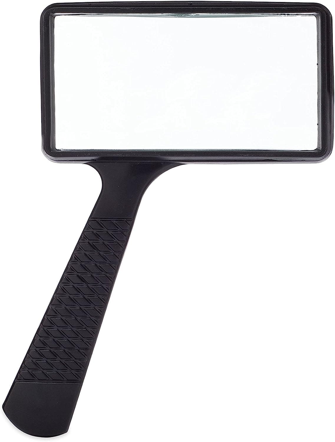 Jumbo Rectangular Handheld Magnifying Glass (3X Magnification) – Scratch Resistant Glass Lens - Large Horizontal Viewing Area