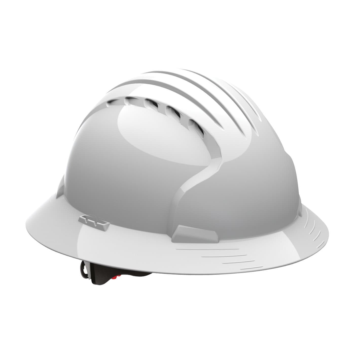 280-EV6161-10V Full Brim Hard Hat with HDPE Shell, 6-Point Polyester Suspension and Wheel Ratchet Adjustment Vented, White