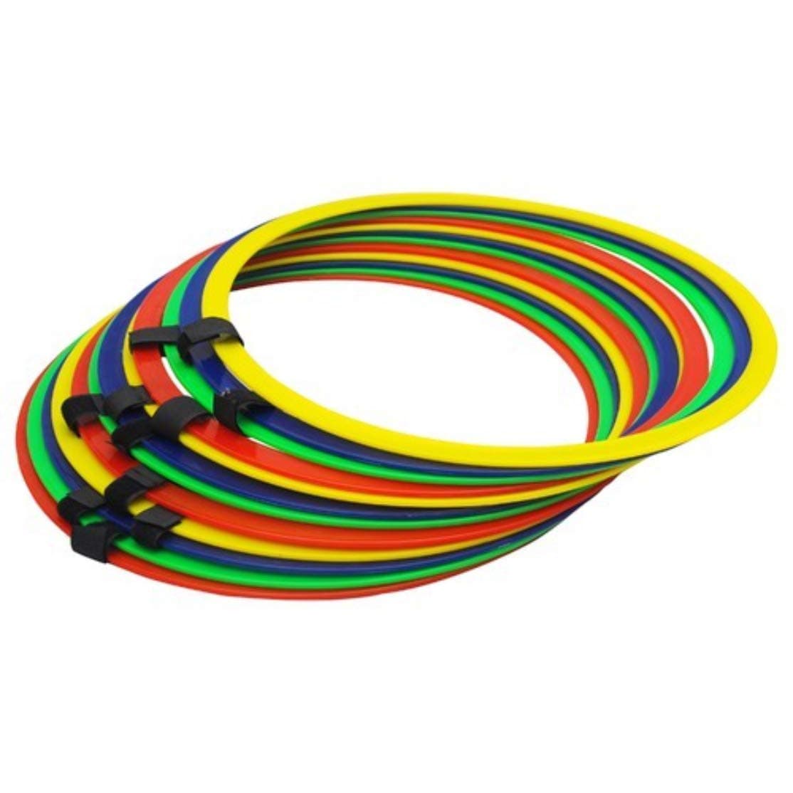 GISCO Plastic Agility Speed 18" Ring Ladder Set - Agility Footwork Training and Speed Hurdles Ladder Fitness Equipment, Sports, Workout Home Gym, for Kids and Adults | Set of 12 Rings | Multicolour