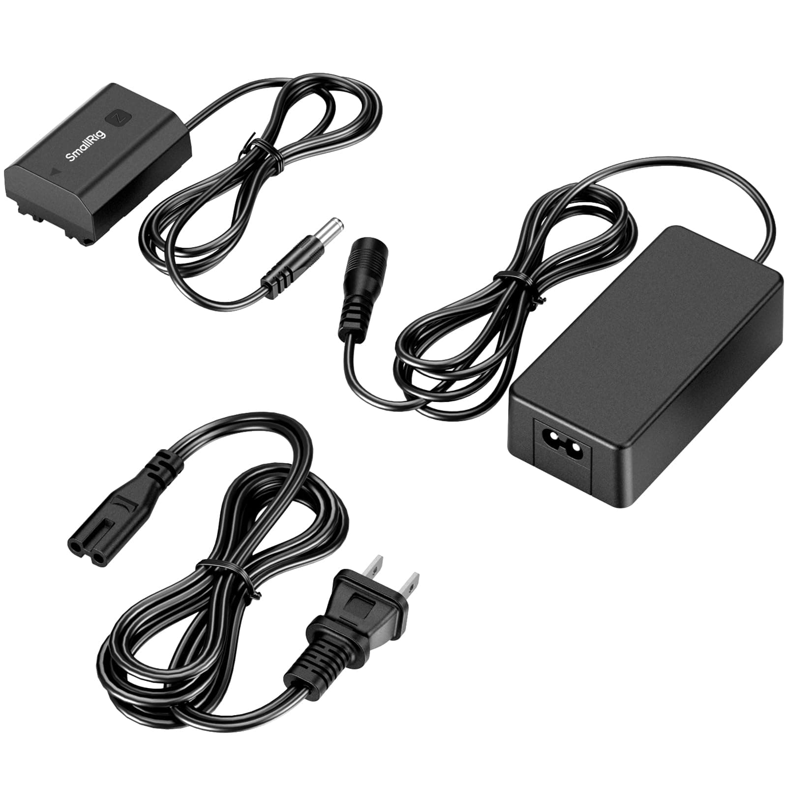 Dummy Battery Power Supply Adapter Kit for Sony NP-FZ100, for Sony A7 V, FX3, A7S III, A7 IV, A7 III, A7R III, A7R IV, A7R V, A7C II, A7CR, A1, A9, A9 II, A6600, A6700, FX30, ZV-E1, ZV-E10 II