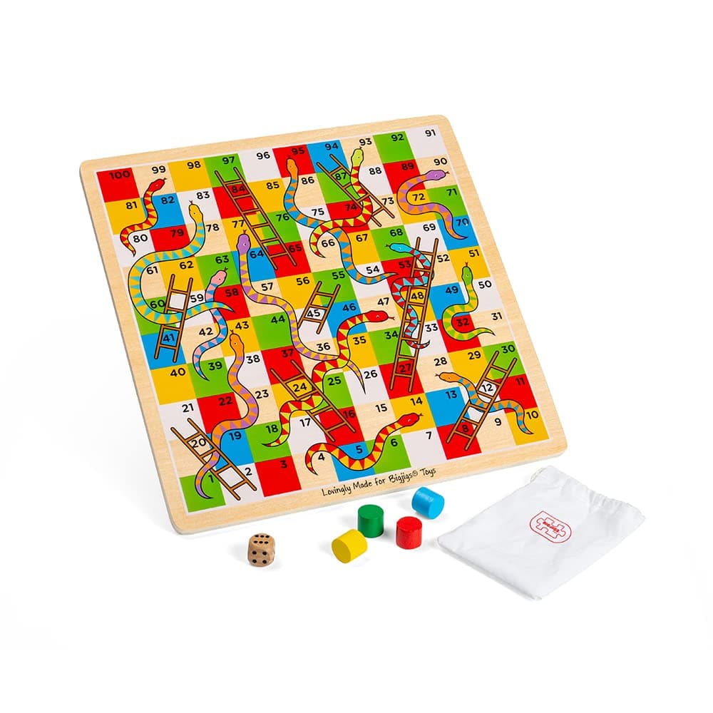 Bigjigs Toys Traditional Snakes and Ladders, One Size