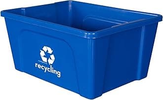Recycling Rules Wholesale Low-Profile 3 Gallon Deskside Recycling Bin Container, Perfect for Office Paper and Home Recycling, Eco-Friendly BPA-Free, in Blue, 25-Pack