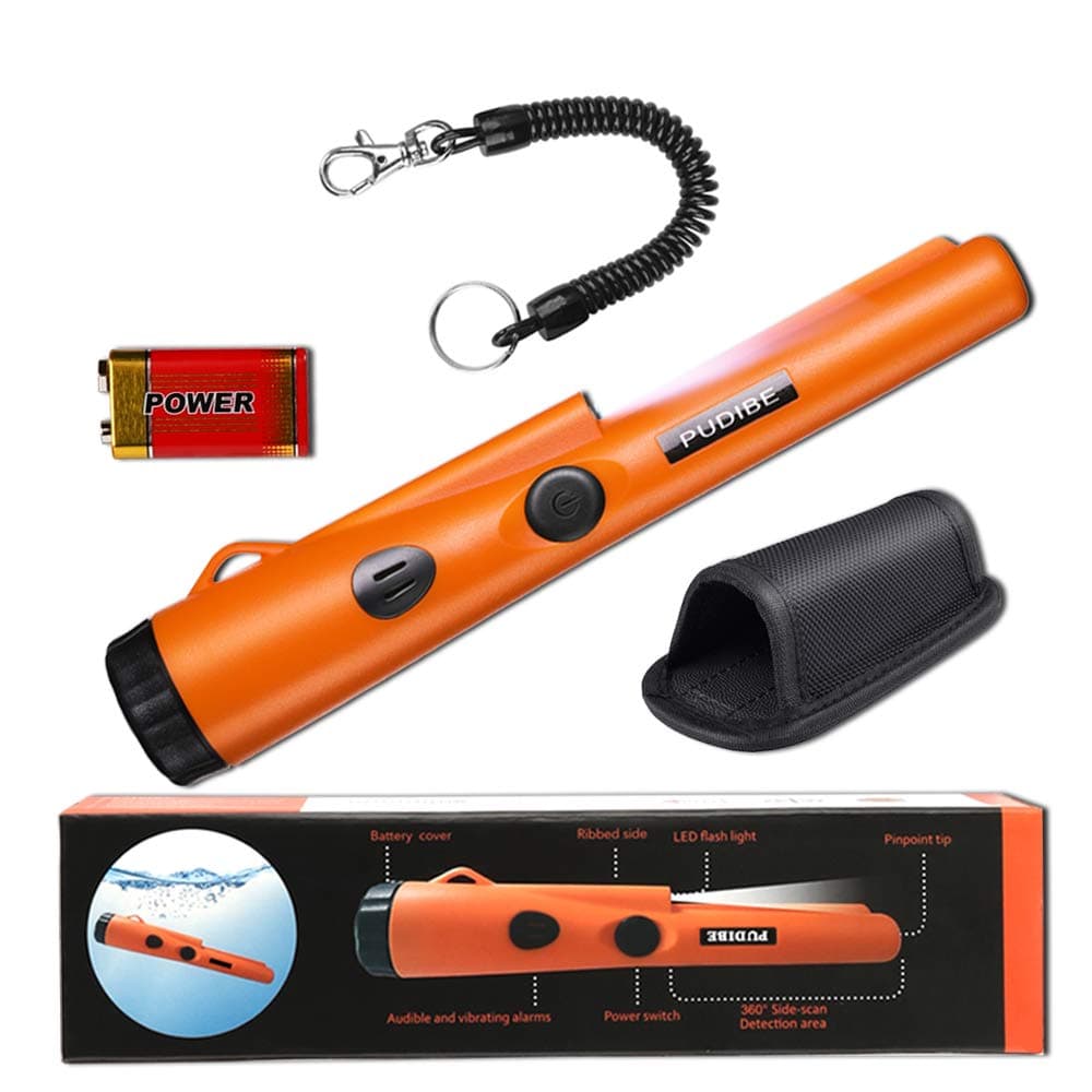 Fully Waterproof Pinpointer-Orange With a 9V Battery