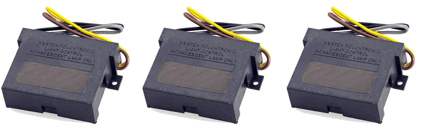 Westek Replacement Touch Lamp Control Module, 3 Pack – 3 Level Touch Dimmer Replacement Kit Works with Any Touch Lamp – Wire-In, Works with Incandescent and Halogen Bulbs Only – 6503HBLC