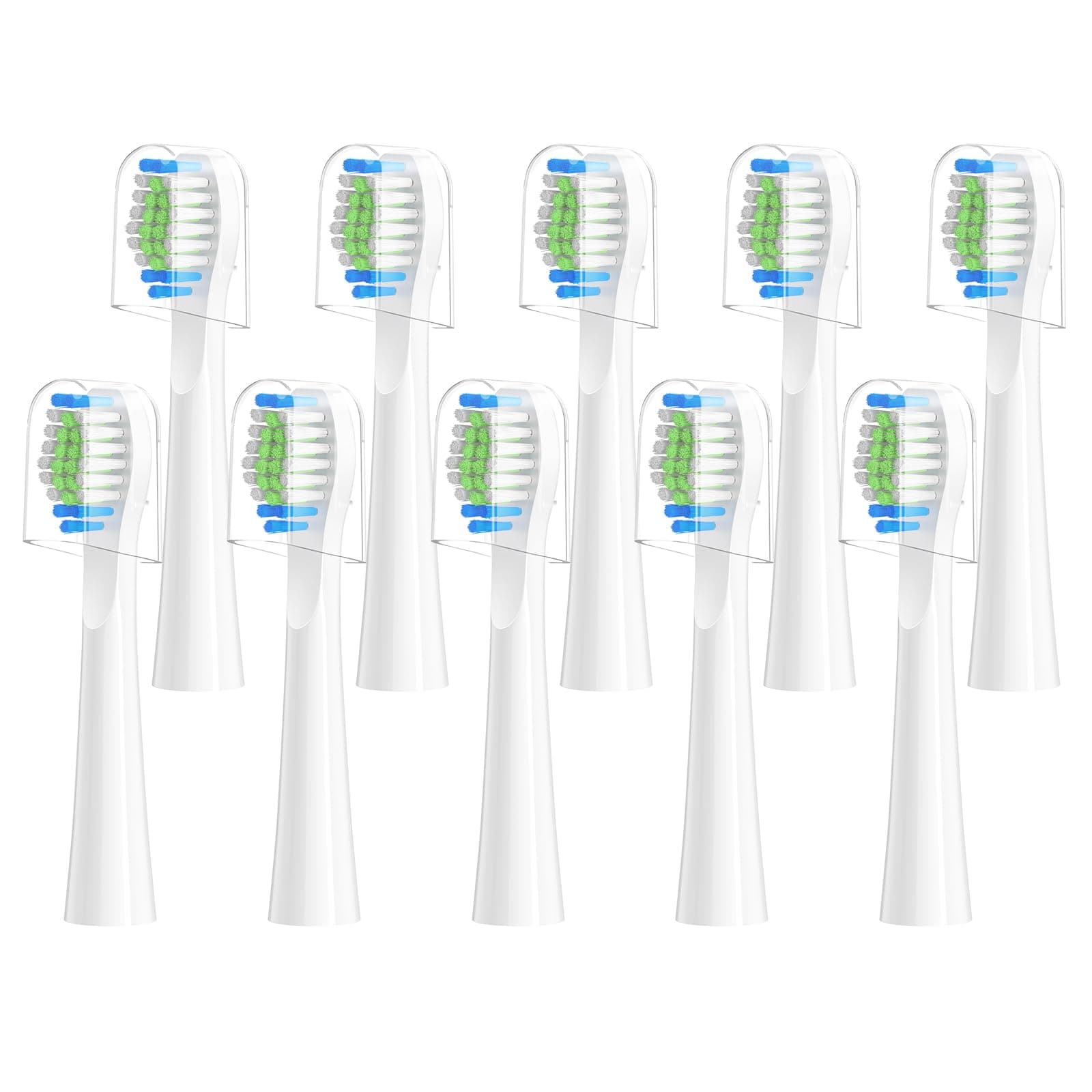 Replacement Toothbrush Heads 10 Pack Compatible with Bitvae Daily D2 Rechargeable Toothbrush, for D2 Toothbrush Heads Refills, White