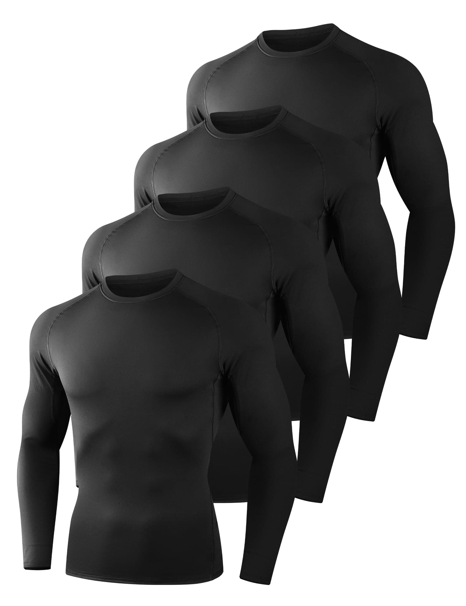 4/5 Pack Thermal Compression Shirts for Men Long Sleeve Running Gear Undershirt Base Layer for Winter Cold Weather