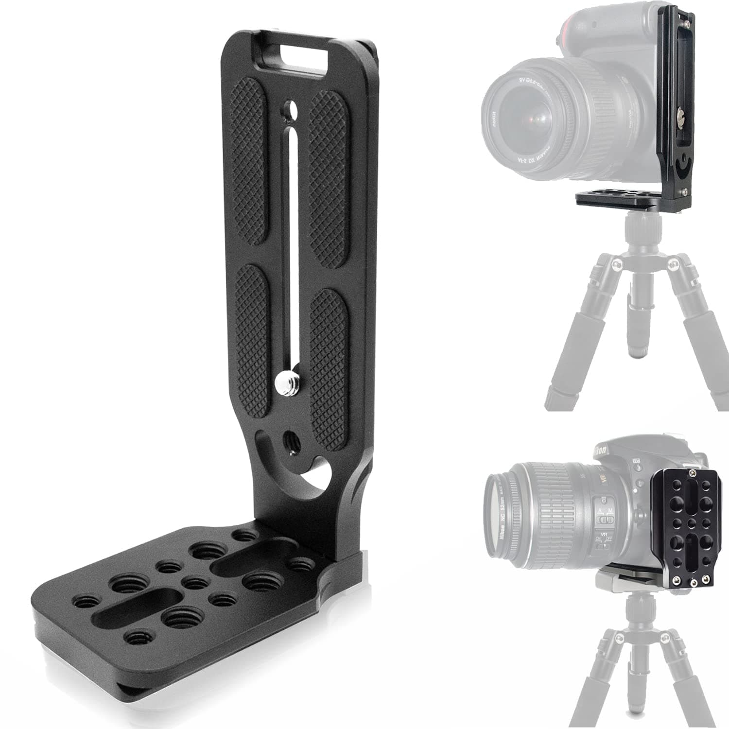 L Bracket Vertical Plate Mount for Gimbal Stabilizer 1/4'' 3/8'', DSLR Camera on Video Tripod Monopod/3-Axis Handheld Gimbal Stabilizer for Live Stream/Instagram iSteady YouTube Short Video