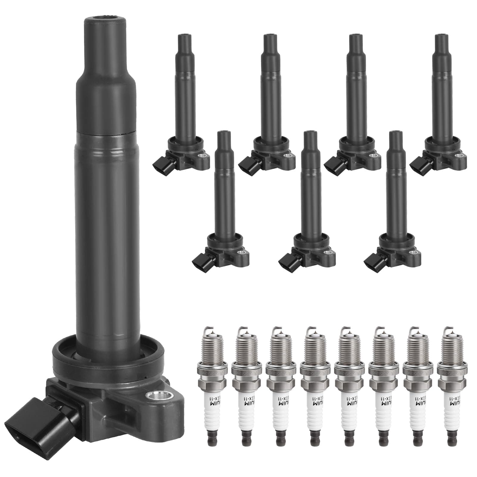 Ignition Coil Pack & Spark Plugs Compatible with 4.3 4.7 V8 2000 2001 2002 2003 2004 2005 2006 2007 2008 2009 Toyota Tundra Sequoia Land Cruiser 4Runner, Lexus GS430 GX470 LS430 LX470 SC430, UF230