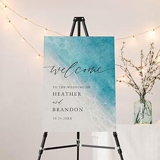 Beach Destination Wedding Welcome Sign, Personalized Nautical Theme Party Welcome Sign, Editable Ocean Beach Summer Welcome Poster, Blue Ocean Wedding Decoration, Printable Party Entrance Sign