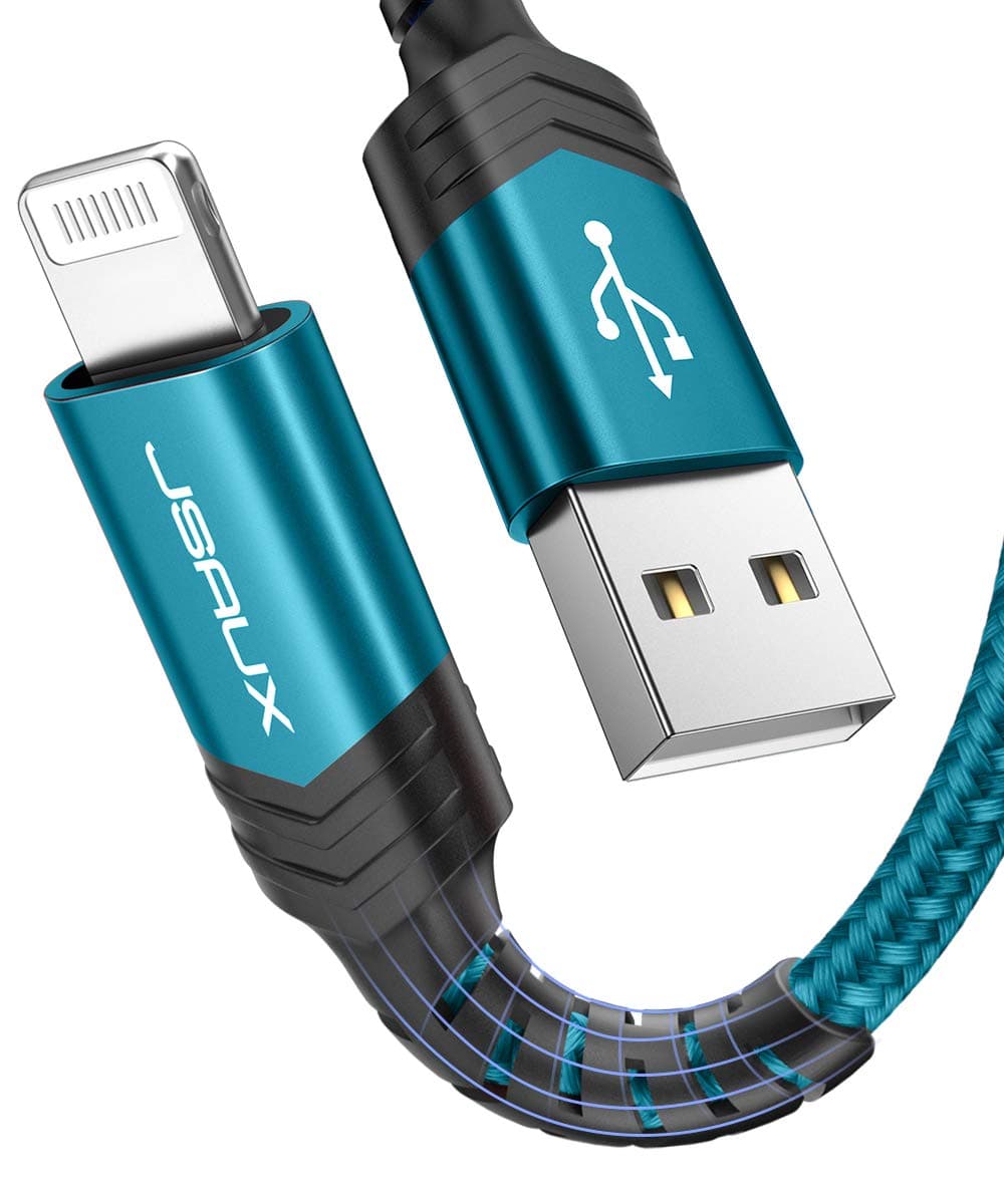 JSAUX 【Apple MFi Certified】 Lightning Cable 6ft, iPhone Charger Cable Nylon Braided Heavy Duty, Upgraded C89 USB Lightning Cord for iPhone 11 Xs Max X XR 8 7 6s 6 Plus SE 5 5s, iPad, iPod-Green