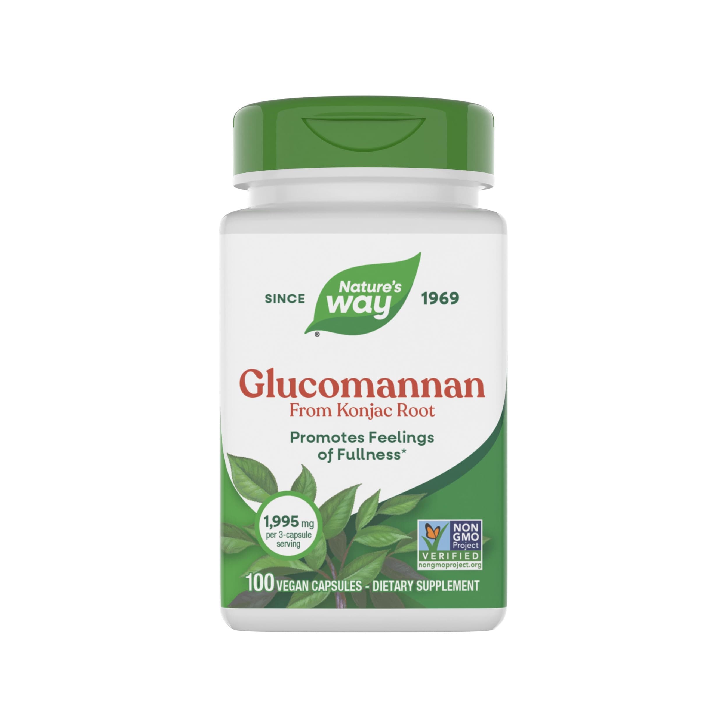 Nature's Way Premium Herbal Glucomannan from Konjac Root, 1,995 mg per serving, 100 Vcaps