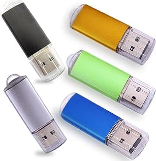1GB 5PCS USB Flash Drives 2.0 Metal Key Memory Thumb Stick Pendrives Mixture Colors