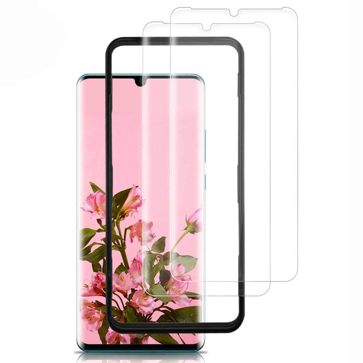 LQLY P30 Pro Screen Protector (2 Pack), [Full Screen Coverage] [High Sensitive] [Anti-scratch] [Alignment Frame] Tempered Glass for Huawei P30 Pro