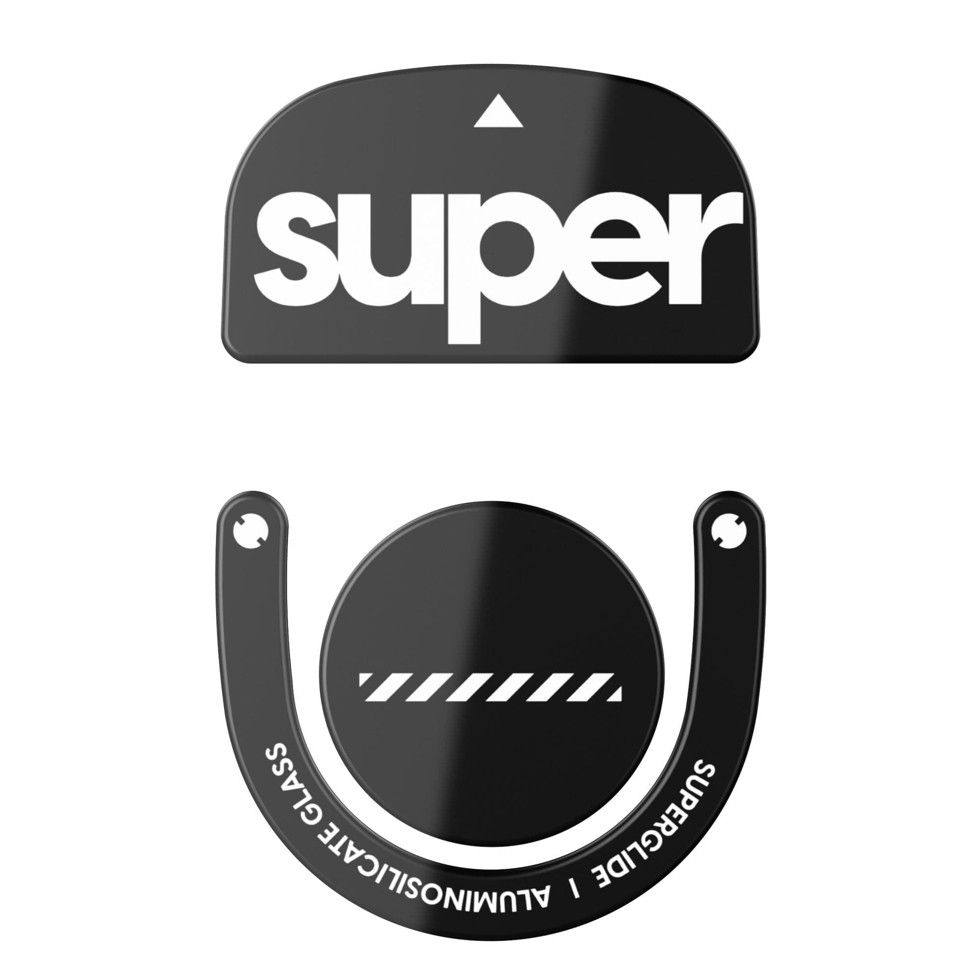 Superglide2(Type C) Mouse Sole for Logicool G PRO X SUPERLIGHT 2 Mouse Feet [Tempered Glass Material, Round Edge, Heavy Duty, Low Friction Super Smooth] - Black