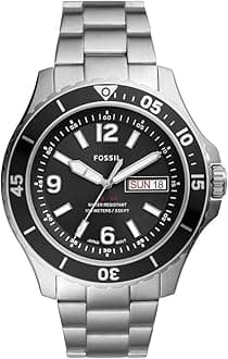 Fossil FB 02 Men's Black Dial Stainless Steel Analog Watch FS5687, SILVER, Fb 02, FS5687