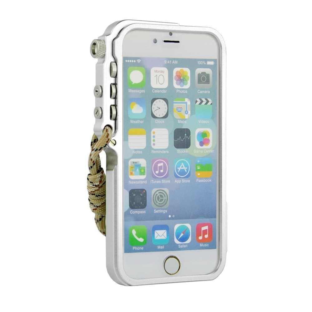 Arm Trigger Metal Frame Case Mechanical Arm Metal Bumper for Apple Iphone 6 Plus (silver)