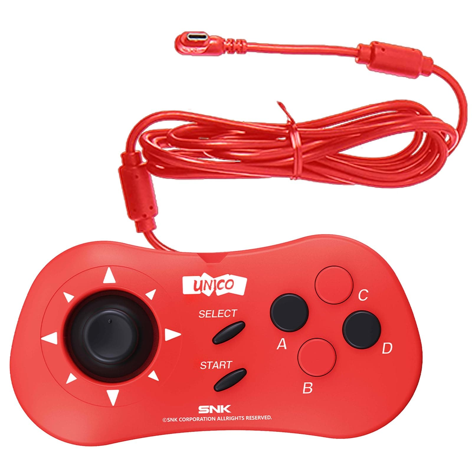 UNICO MVS Mini Gamepad Red, Classic Wired Game Controller for MVS Mini