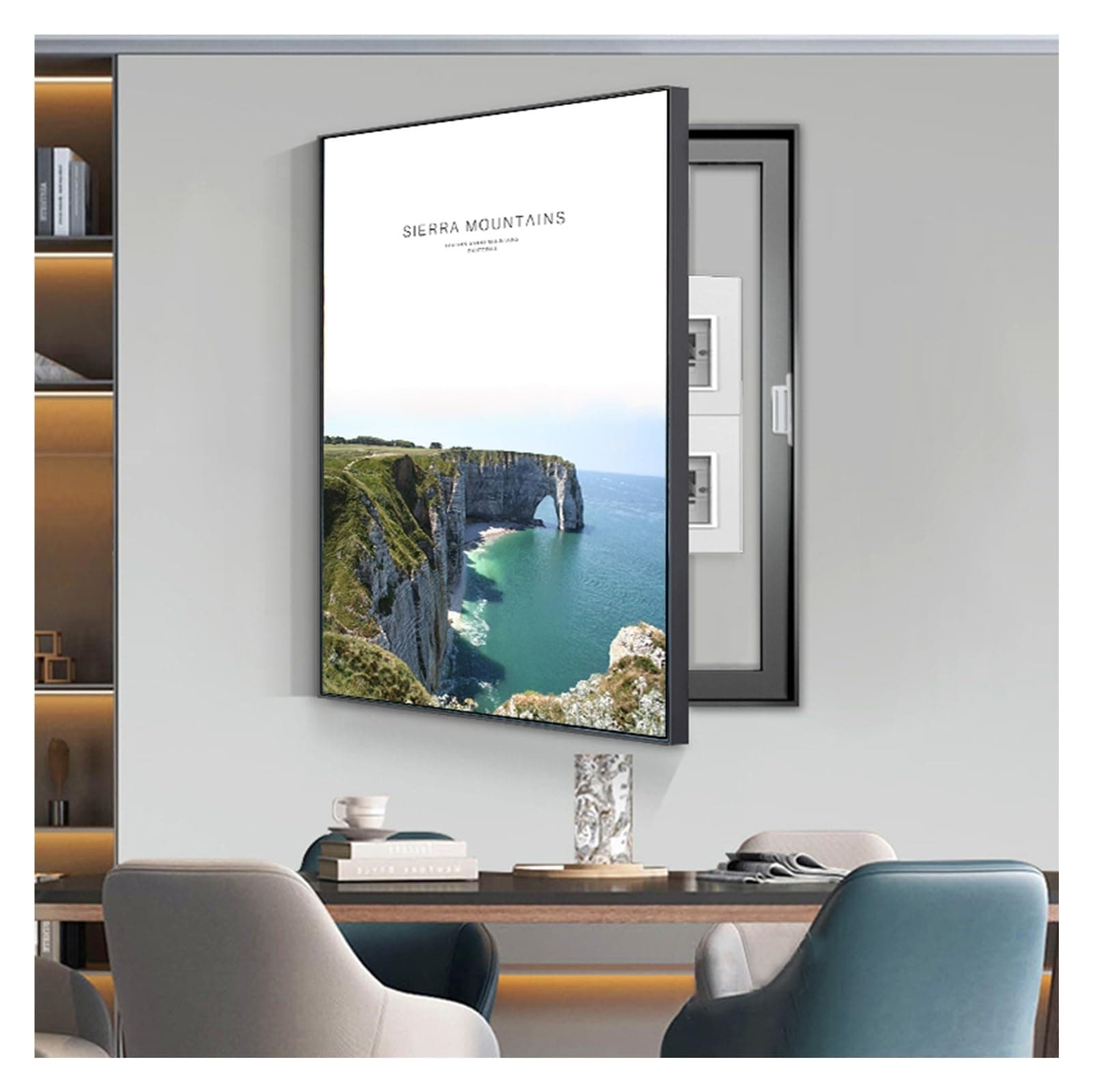 Electrical Panel Cover Decorative, Breaker Box Cover Decorative, Meter Box Decorative Painting, Wall Mounted Hide Fuse Box Cover Cabinet(D,45x55cm/18x22in)