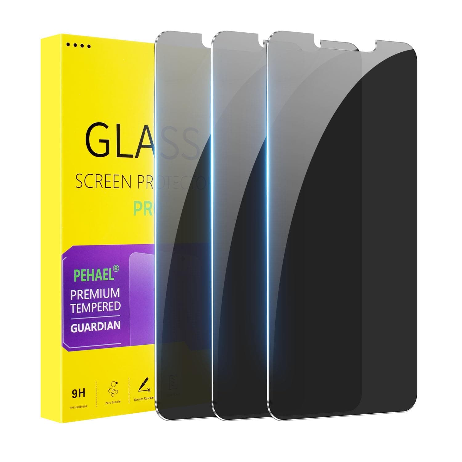 PEHAEL 3 Pack for iPhone 11/iPhone XR Privacy Screen Protector Anti-Spy Tempered Glass Film 9H Hardness Easy Installation Bubble Free [6.1 inch]