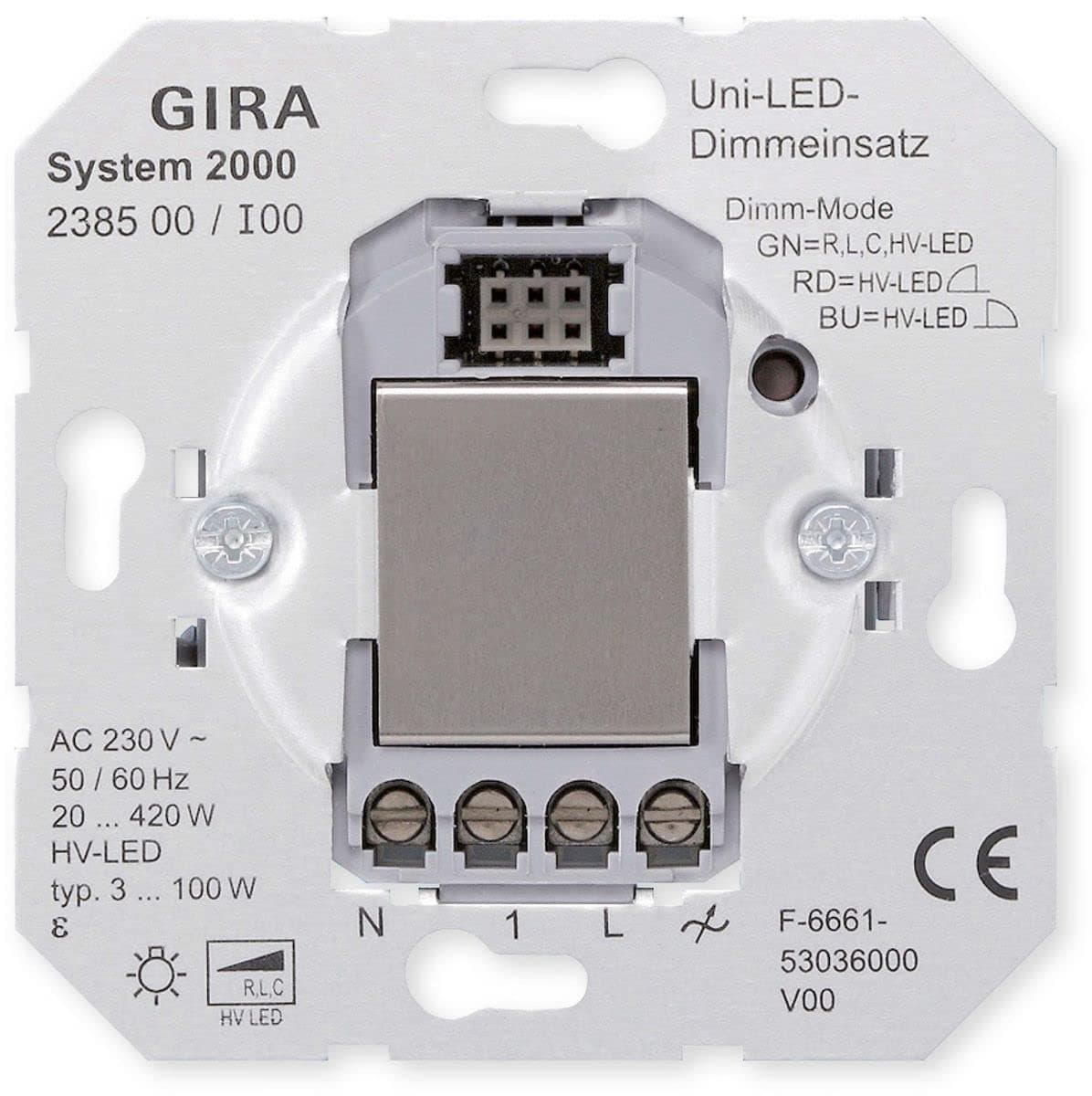 GIRA Universal LED Touch Dimmer Switch for LED Lamp Type 3 100 W, 238500
