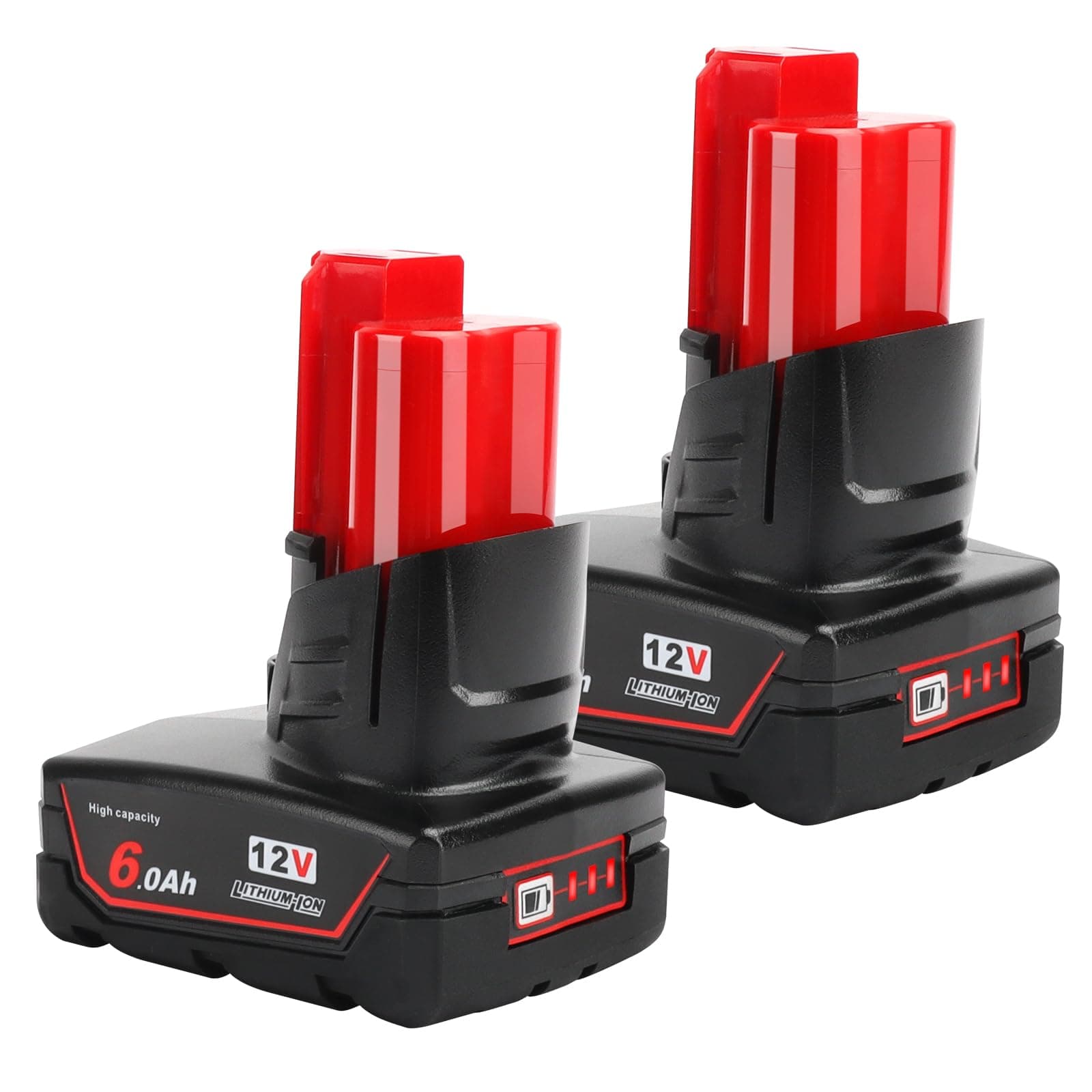 Power Elektro 2 Pack M12 12V 6.0Ah Replacement Battery Compatible with Milwaukee M12 Lithium-ion Battery 48-11-2411 48-11-2440 48-11-2402 Milwaukee M12 XC Cordless Tools…