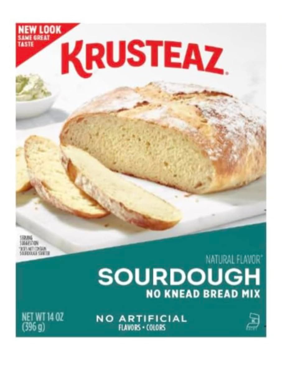 2 Pack Krusteaz Artisan Sourdough Flavored Bread Mix, No Knead, 14 Oz Box W/Exit 28 Bargains Sticker