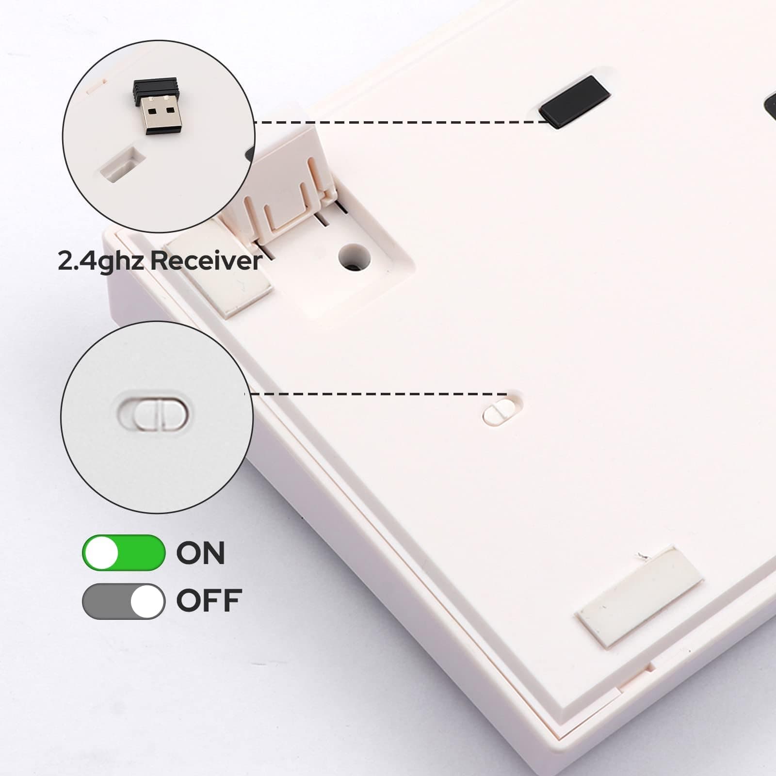 EPOMAKER TH80 Pro 75% 80 Keys Hot Swap Bluetooth 5.0/2.4GHz/Wired Keyboard PCB Mounting Plate Kit with Dampener Foams, South-Facing LEDs, Compatible with 3/5 Pin Switch for Win/Mac PS5 PS4 Xbox(White)