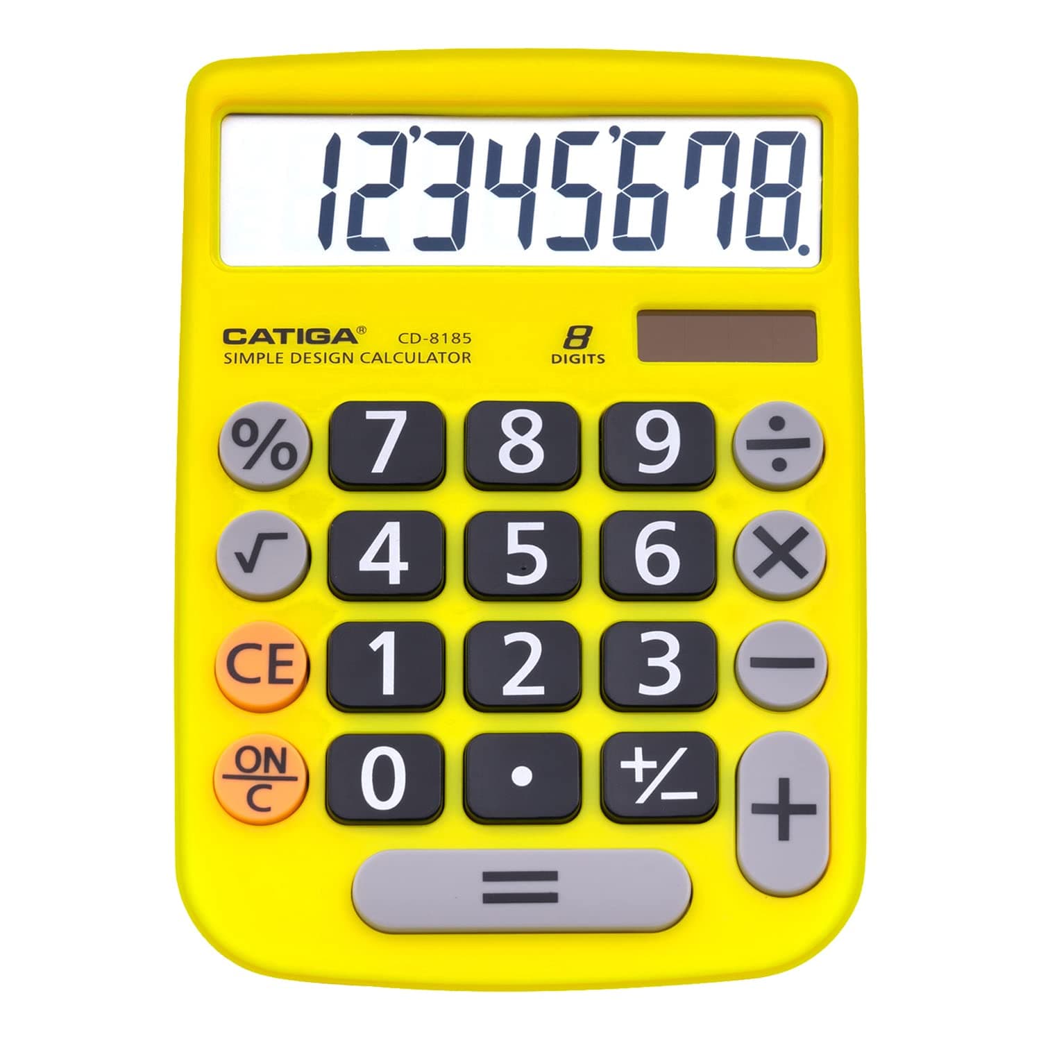 CATIGA Desktop Calculator with 8 Digit Solar Powered and LCD Display Large Button for Home, Office, School, Class, Business, 4 Functions Small Basic Desk Calculator CD-8185