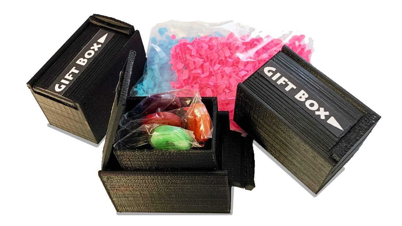 Prank Gender Reveal Exploding Gift Box with Free Candy Blue and Pink Confetti Prize Inside Reusable Blindside (3 Boxes)