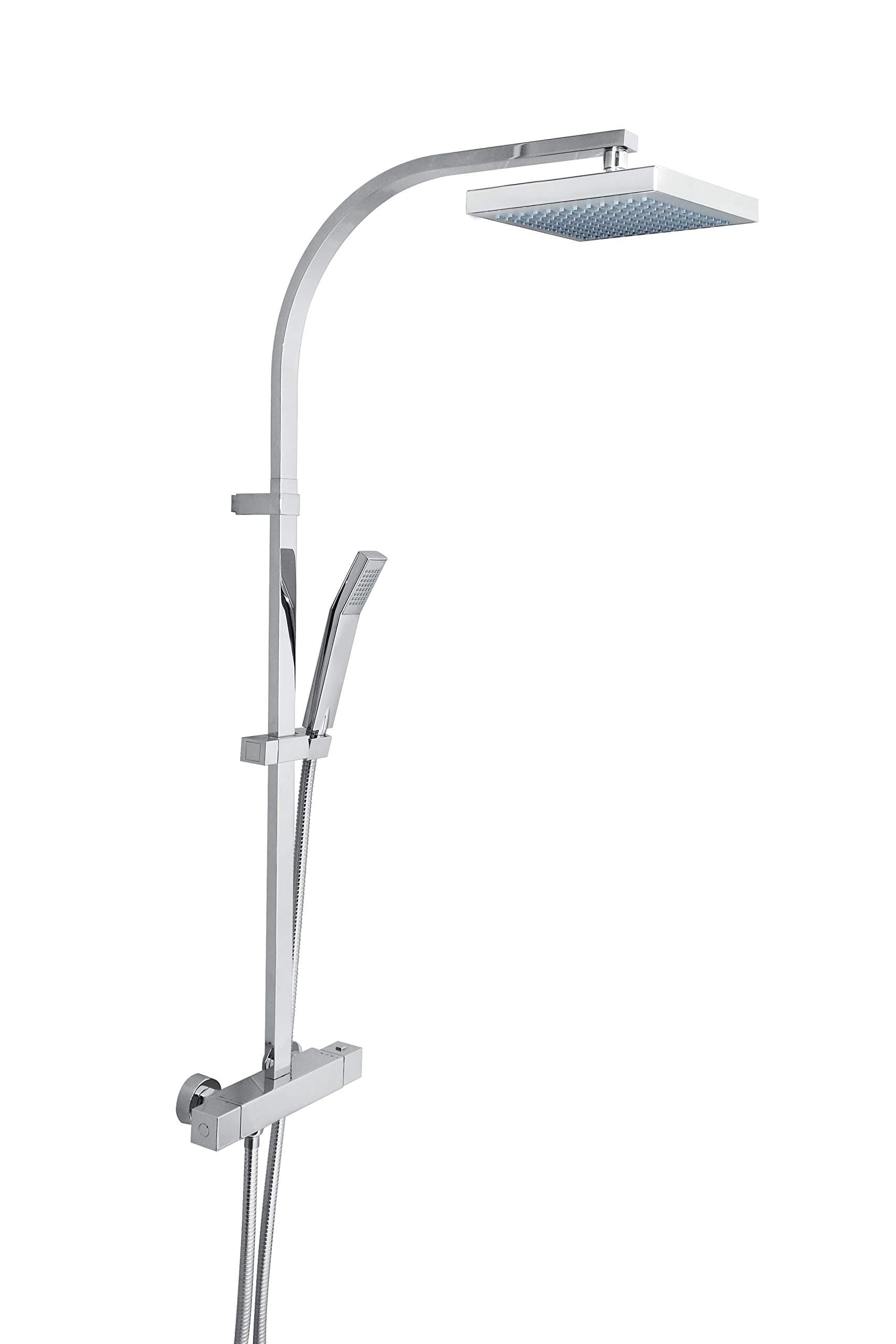 Bristan 212415 Waterfall Exposed Shower with Rigid Riser and Handset Mixer, Chrome