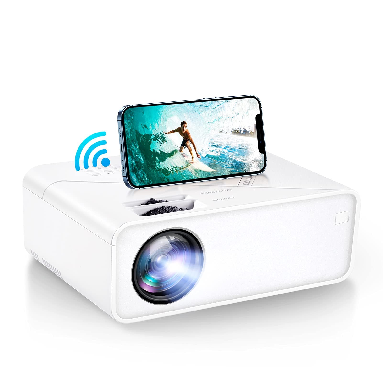 VIMGO 5G WiFi Projector, 9700LUX Native 1080P Projector, 220” Display Video Projector, Portable Outdoor Projector for TV Stick, Video Games,HDMI/USB/AV/PS5, iOS Android Smartphone Synchronize (V1)