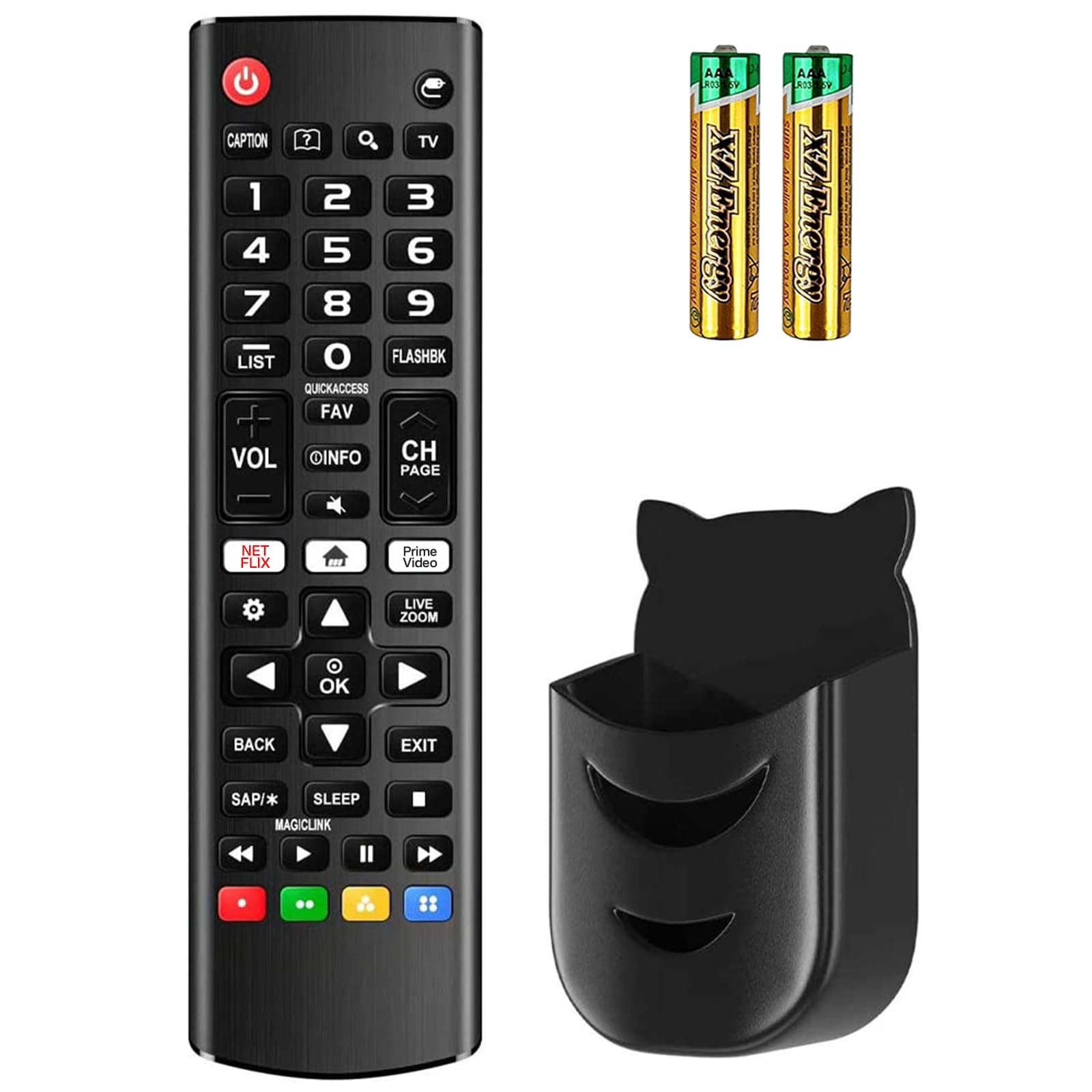Rimous Remote Compatible with LG TV Remote Control (All Models) for All Smart TV LCD LED 3D AKB75375604 AKB75095307 AKB75675304 Remote Control for LG Remote Replacement with Holder & Battery