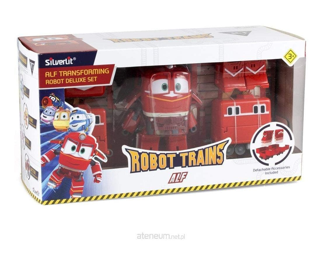 Transformable Alf Figurine with Accessories and 2 Wagons – Transforms into Train or Robot – 12 cm – Nursery Toy