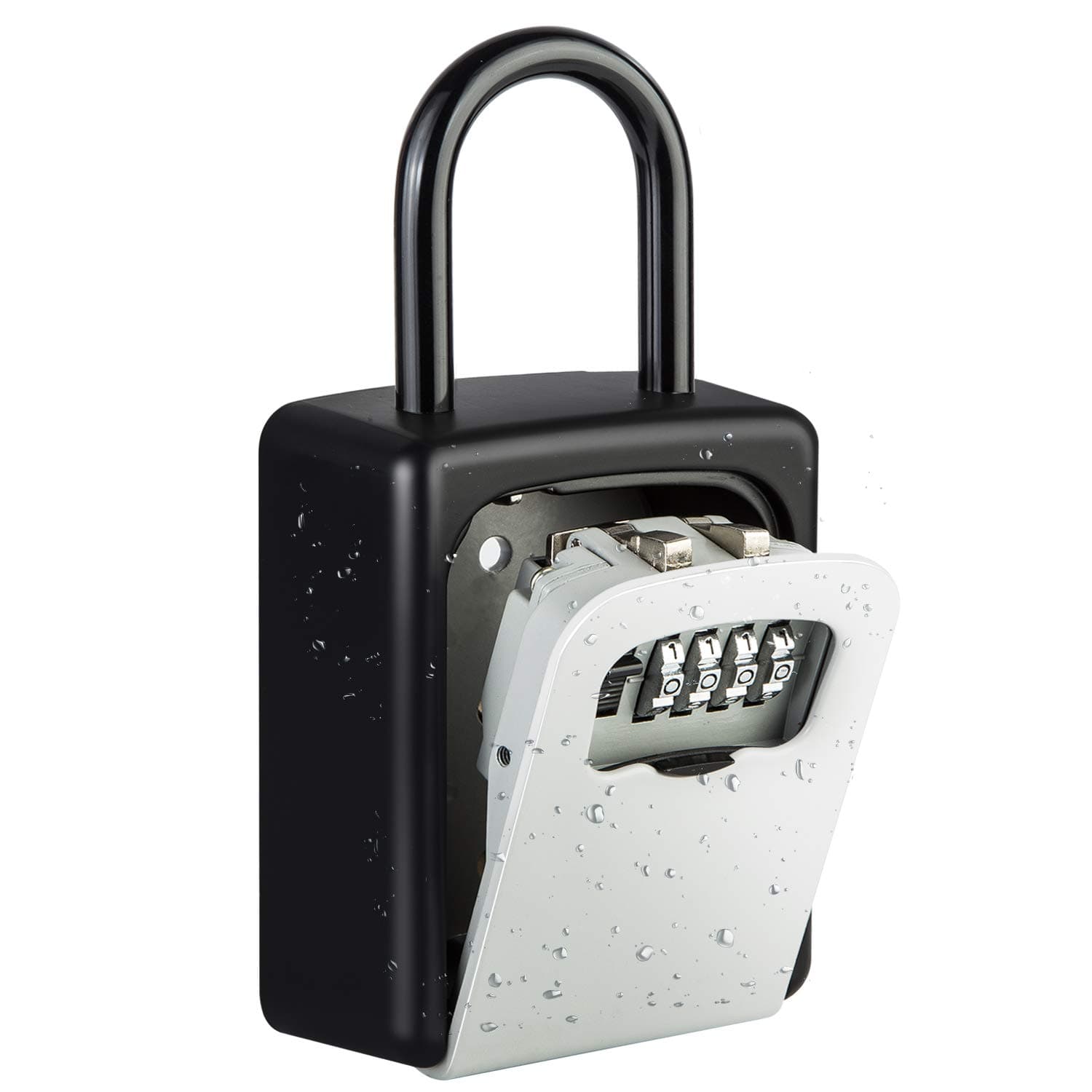 DiyifeKey Lock Box with Shackle, [Updated Version][Wall Mounted] Combination Key Safe Storage Lock Box with Hook for Home Garage School Spare House Keys