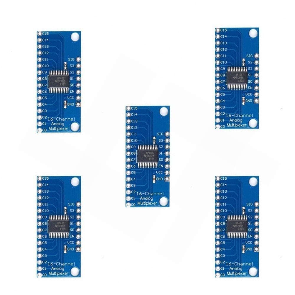 REES52 5Pcs 16CH Analog Digital Multiplexer Breakout Board Module CD74HC4067 CMOS Precise Module 16 Channel Multiplexer Board For iduino