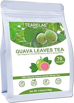 TEARELAE - Guava Leaves Tea Bags - 70 Count - 100% Pure Natural Guava Leaves - Aid in Digestion, Promote Relaxation - Non-GMO - Caffeine-Free
