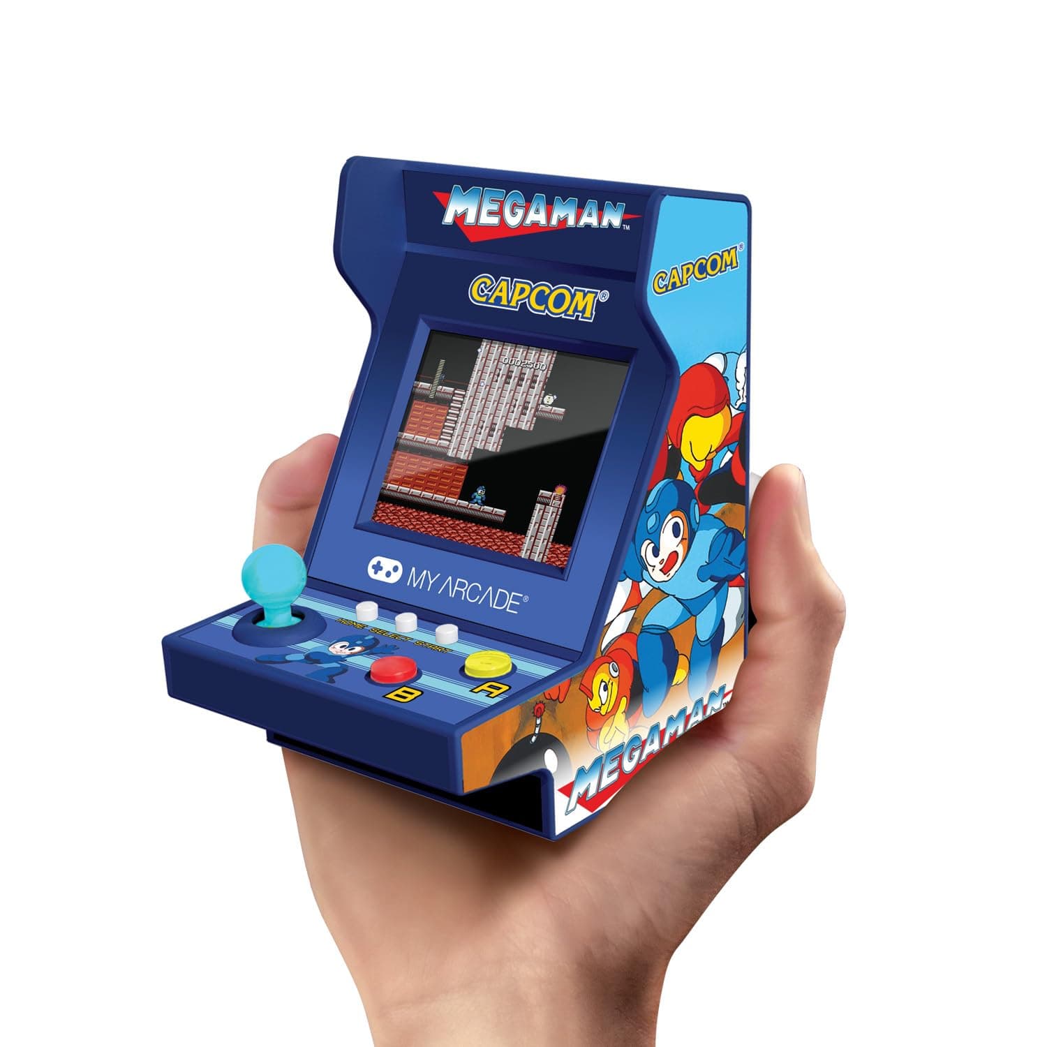 Mega-Man Pico Player: 3.7" Fully Playable Portable Tiny Arcade Machine with 6 Retro Games, 2" Screen Color Display, Small