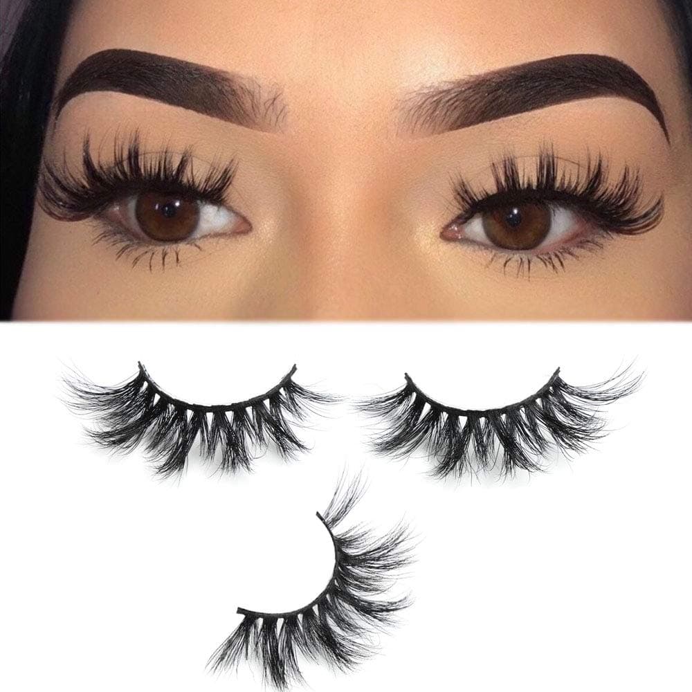 5 Pairs 20mm 3D Real Mink Eyelash Pack Fluffy False Eyelashes Extension Multi Pack Handmade Reusable Criss-cross Dramatic Thick Lash（188）