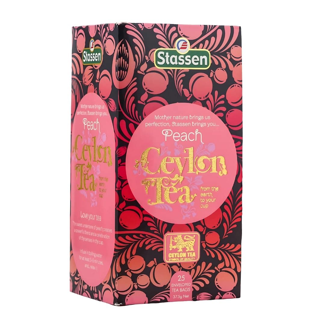 TIB-The Infinity Box Pure Ceylon Peach Tea – 25 Tea Bags | Aromatic & Fruity Black Tea | Refreshing & Flavorful | Pack Of 1