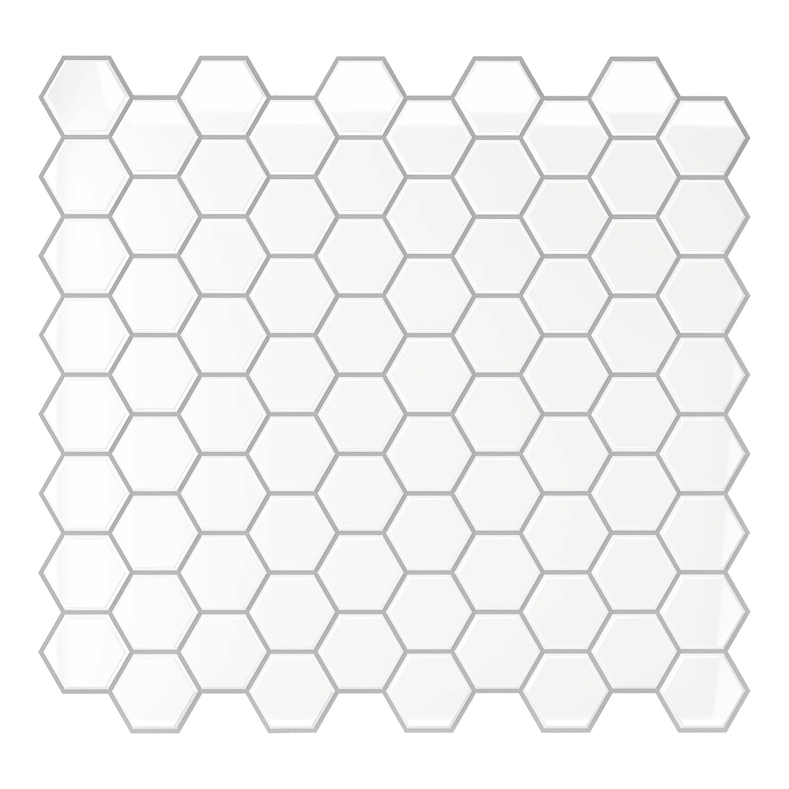 VEELIKE White Hexagon Peel and Stick Backsplash Tile 6-Sheets Stick on Backsplash for Kitchen White Wall Tile Stickers for Bathroom Waterproof Adhesive Backsplash Tiles for Wall Laundry Room 12''x12''