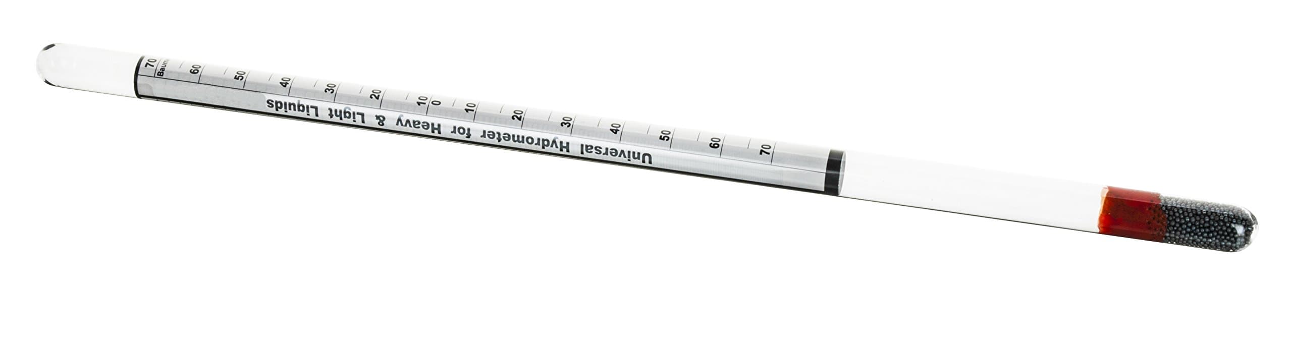 Universal Laboratory Hydrometer in Hard Plastic Case- Measure Specific Gravity Range 0.700 to 2.000-0.01 Graduations - Dual Scale for Light and Heavy Liquids