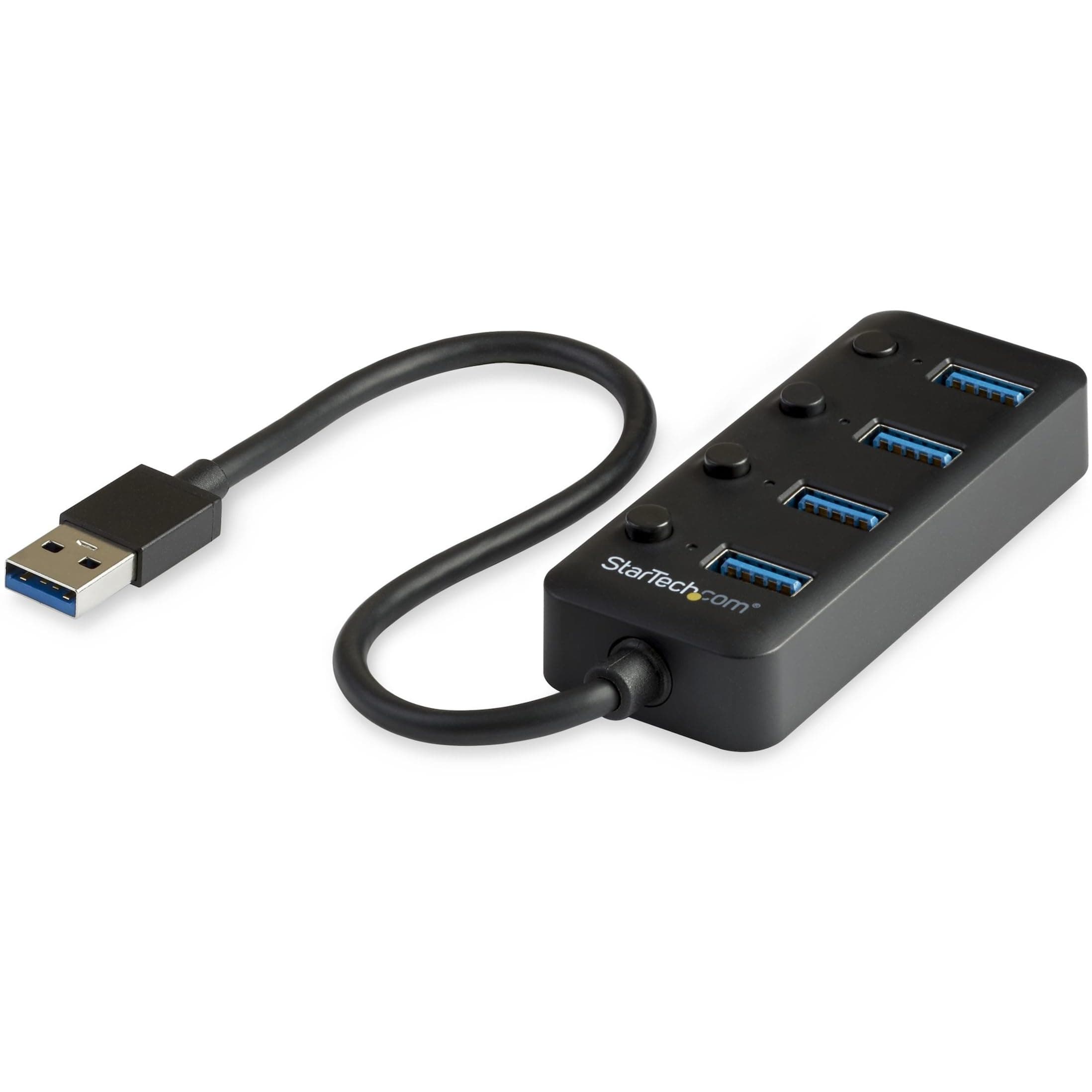 4-Port USB 3.0 Hub - 4x USB-A with Individual On/Off Switches