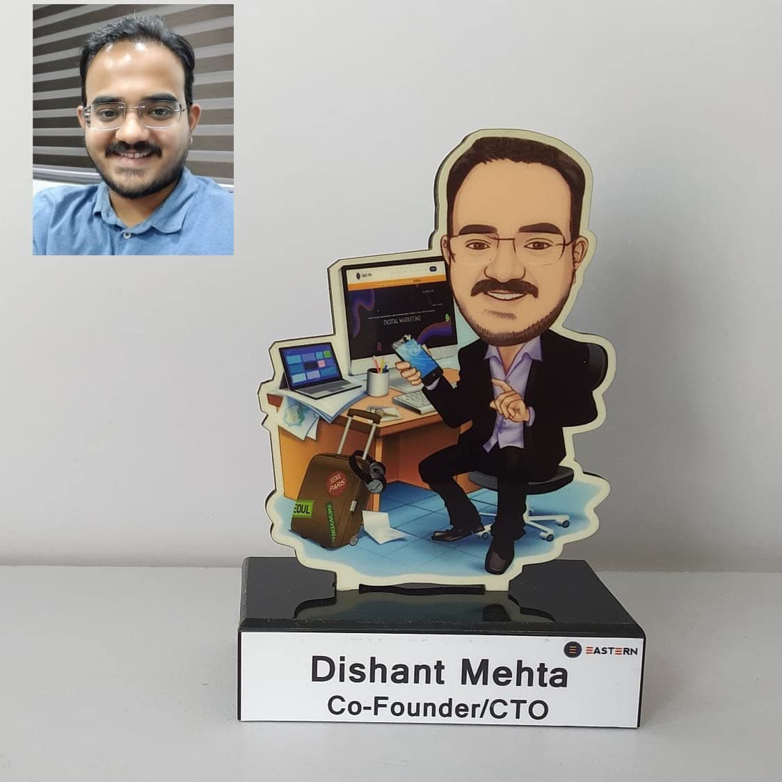 Personalized Gift for IT Employees - Caricature Standee With personalized caption Coolest gift for IT employees Unique corporate gift (Boss Queen)