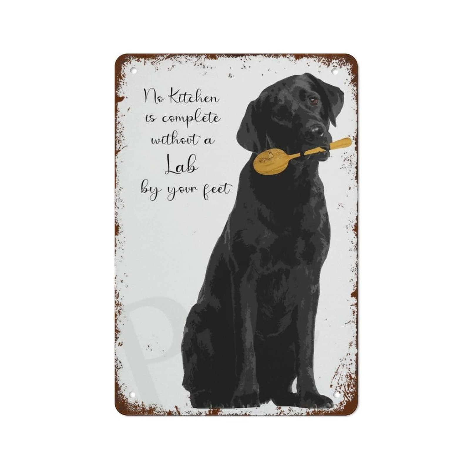 NAMEY Black Lab Kitchen Art Print,Creative Tin Sign Skeleton, Funny Novelty Metal Sign, Vintage Wall Decor for Home Door Garden Bar Restaurant Cafe Office Shop Bar Club Sign Gift 12 x 8 Inch