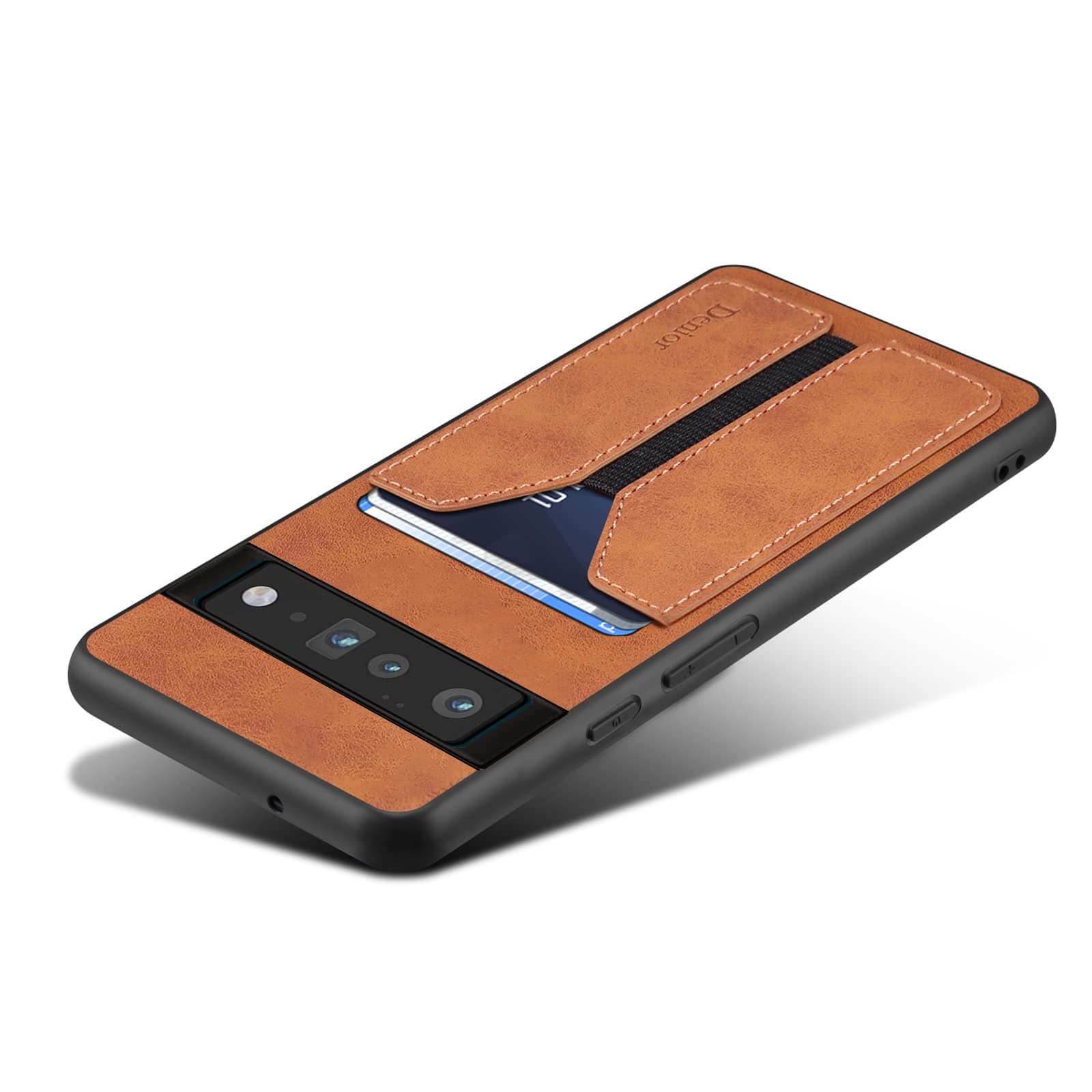 KowauriCase for Google Pixel 6 Pro,PU Leather Wallet Case with Credit Card Slot Holder Ultra Slim Protector Case for Google Pixel 6 Pro (Brown)