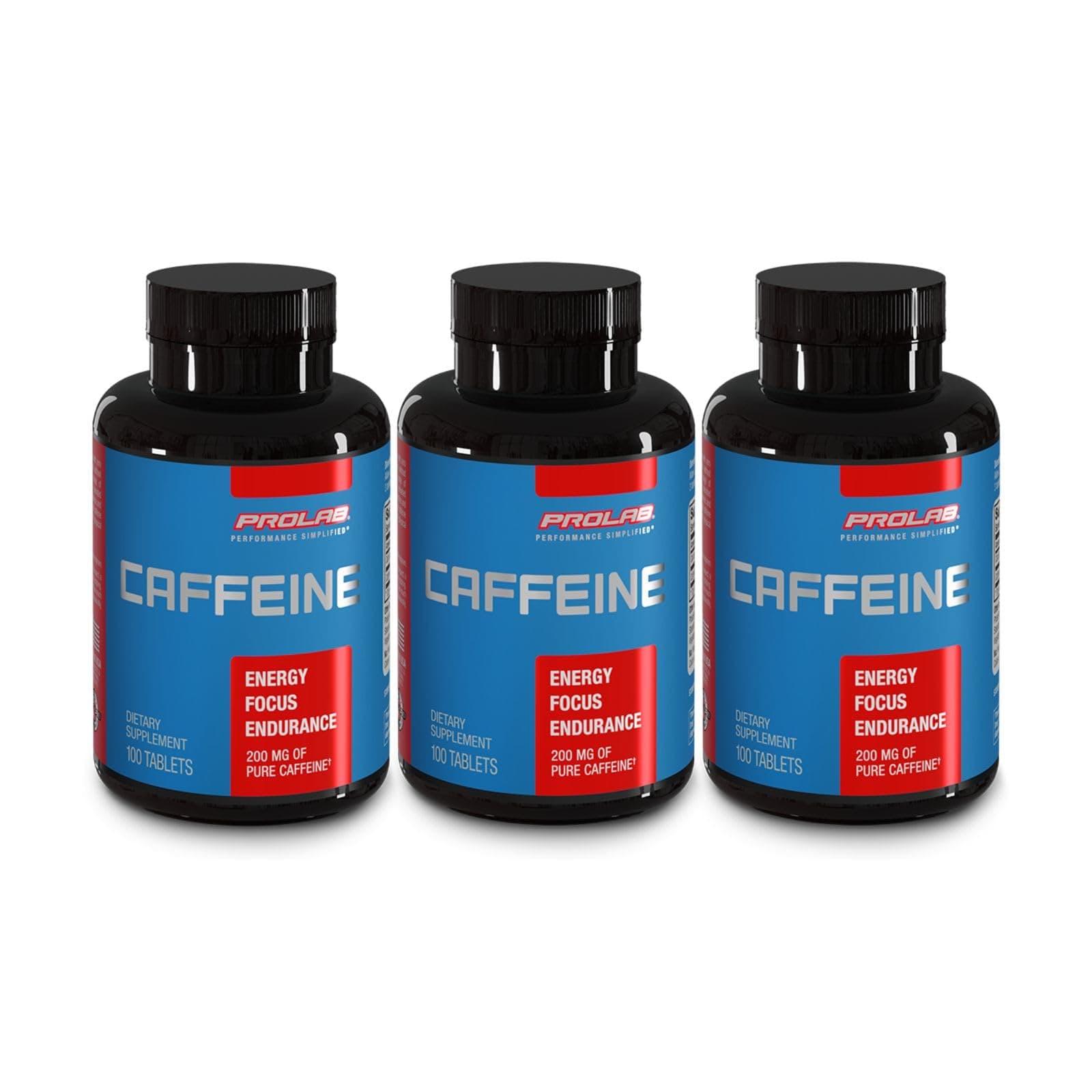 Caffeine Pills 100 tablets 200mg by ProLab (3 Bottles)