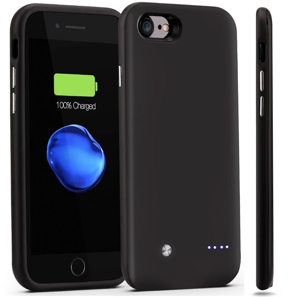 IPhone 7 Battery Case ,3000mAh Ultra Slim(12mm) iPhone 7 (4.7inch)Charging Case 120% Extended Battery Pack Power Cases Juice Bank Cover(Black)