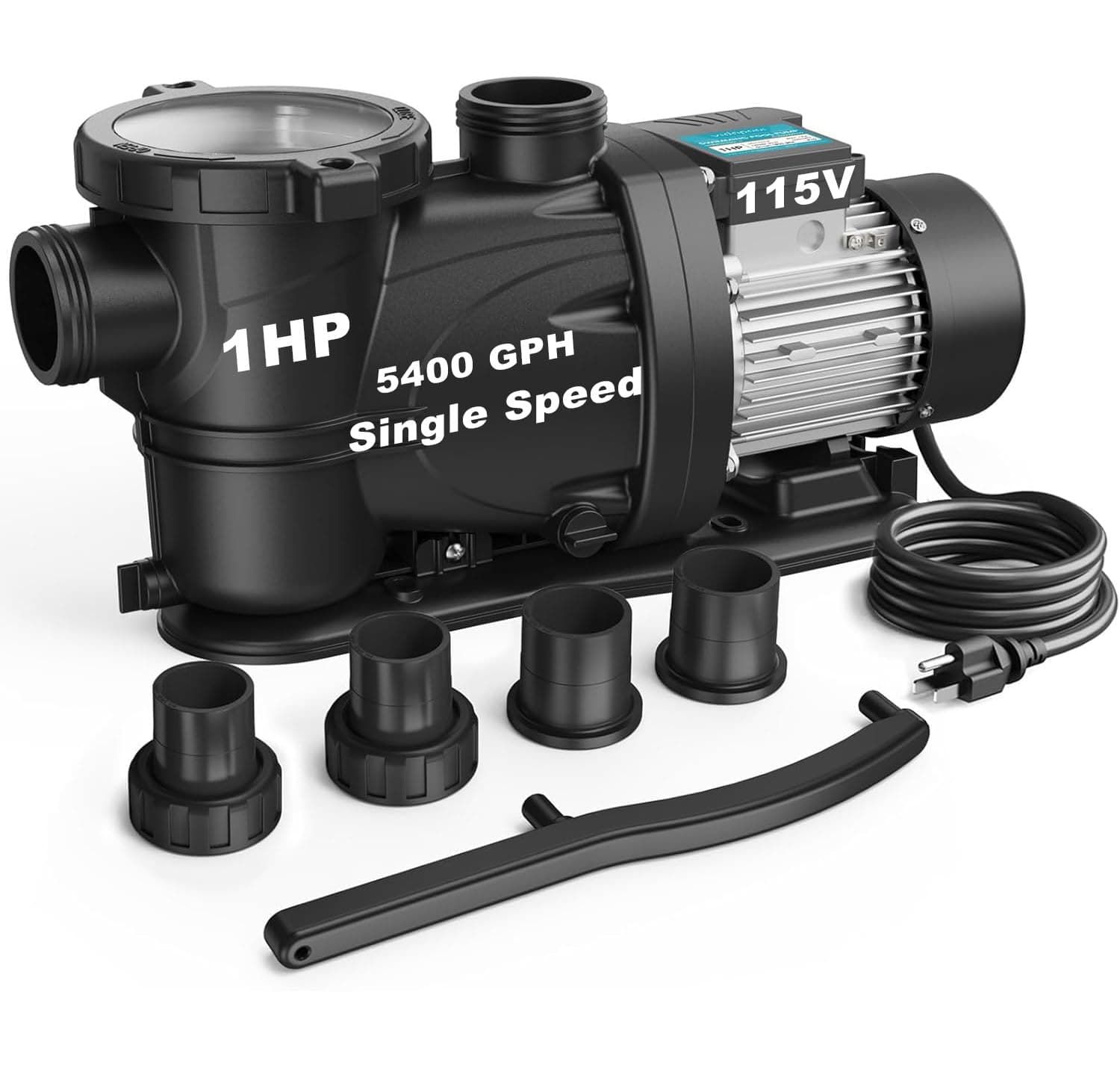 In/Above Ground Pool Pump Self Primming High Flow,Midnight Black