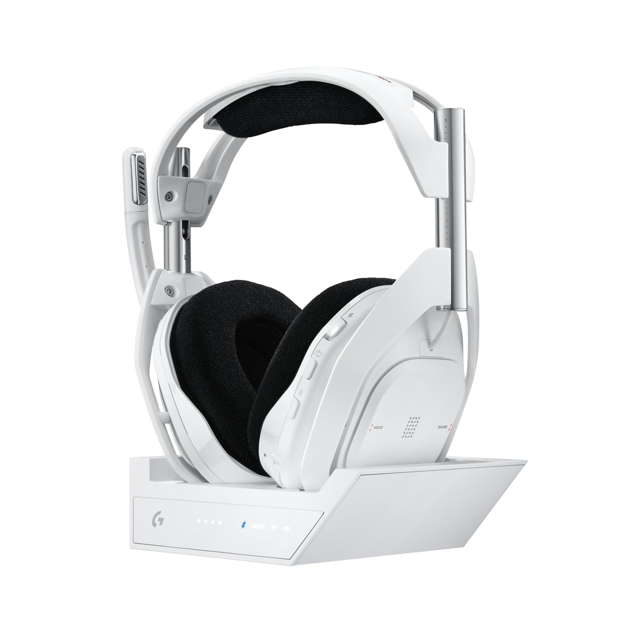 Logitech G Astro A50 X Multi-Platform Wireless Gaming Headset + Base Station for PS5/Xbox/PC: PLAYSYNC Video & Audio Switcher, HDMI 2.1 4K 120Hz VRR, <24bit/48kHz, 24hr Battery, 2.4GHz & BT - White