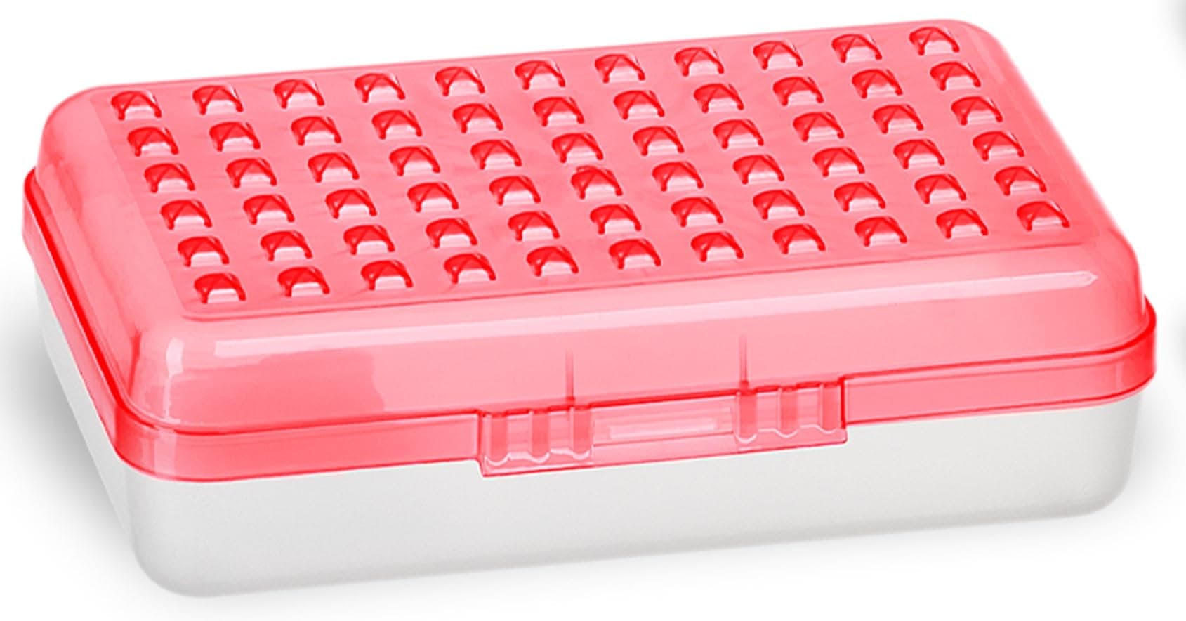 Enday Pencil Box Red, Plastic Small Dots Pencil Case, School Storage Utility Supplies Box Organizer with Snap Closure for Kids and Adults Also Available in Pink, Grey, Purple, Green, Blue, 1 PK